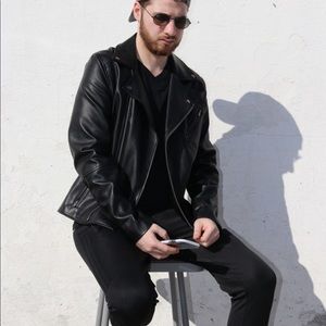 Black faux leather jacket